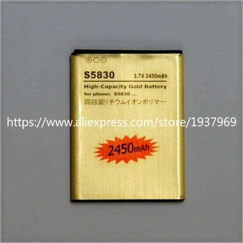 For S5830 battery Gold Li-ion Replacement Battery EB494358VU for Galaxy Ace S5830 GT-S5830 S5830i i569 i579 s5670 battery