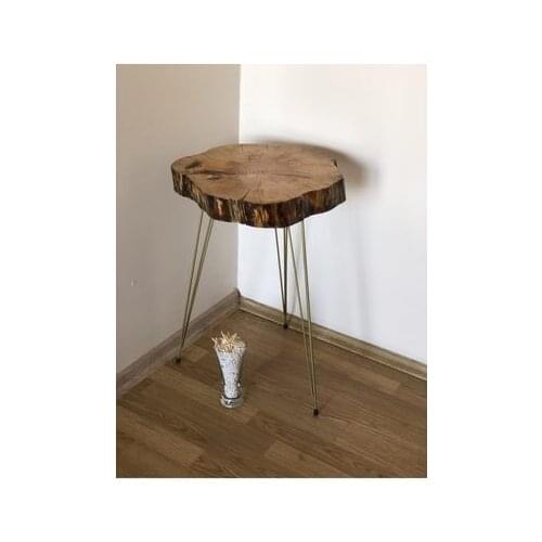 Modern lux Gold Flip Natural Wood Log Zigon Coffee table coffe table