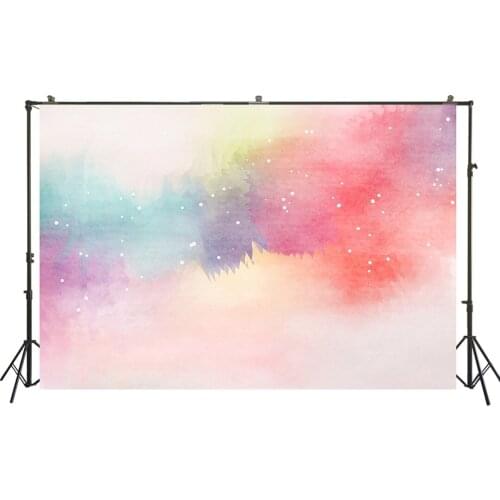 HUAYI Photography Background Watercolor Painted Rainbow Clouds Vinyl Baby Birthday Party Child Studio Photocall Backdrop W-1711