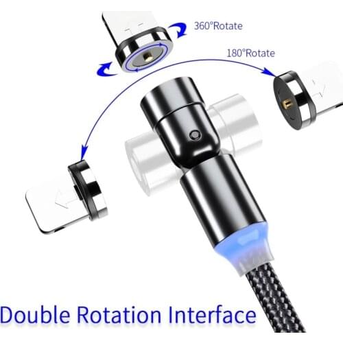 Rotate Magnetic Cable 360 Degree USB Type C Charging Cable Fast Charging Magnet Charger 540 Rotate Micro Magnetic Cable