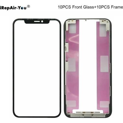 10PCS 2 in 1 Screen Front Outer Glass with OCA Repair Replacement For iPhone X Outer Touch Lens Middle Frame with Sticker