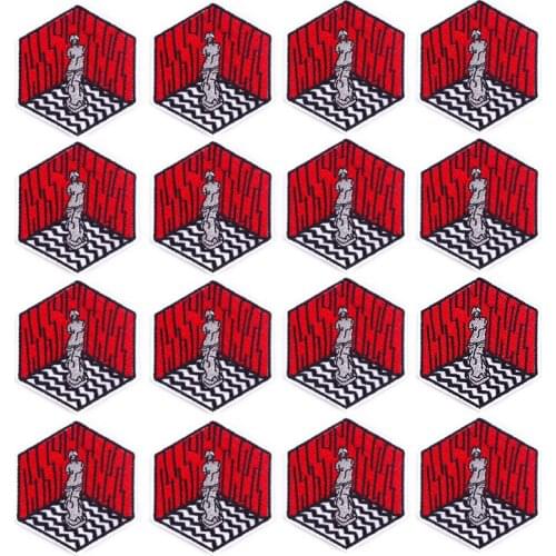 10PCS Punk Patches For Clothing T-Shirt Skull Patch Thermal Stickers Jacket Stripes Embroidery Patch Twin Peaks Badge On Clothes