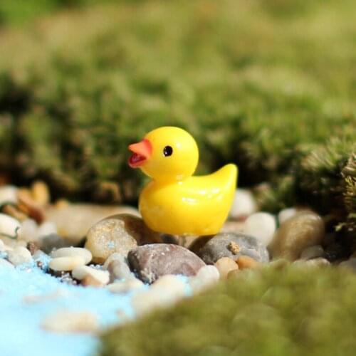 2 Pcs duck animal miniatures cute fairy garden gnome moss terrarium decor crafts bonsai figurine DIY ornament supplies