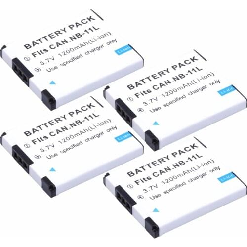 4Pcs Probty NB-11L NB-11LH 1200 mAh Li-ion Battery for CANON PowerShot SX400 A2300 A2400 A2500 A2600 A3400 A3500 IS Cameras