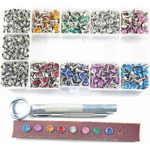 400 sets of 7mm metal double-cap rivets, round rivets for leather craft bags, apparel, clothing, pet shoes, collar accessories