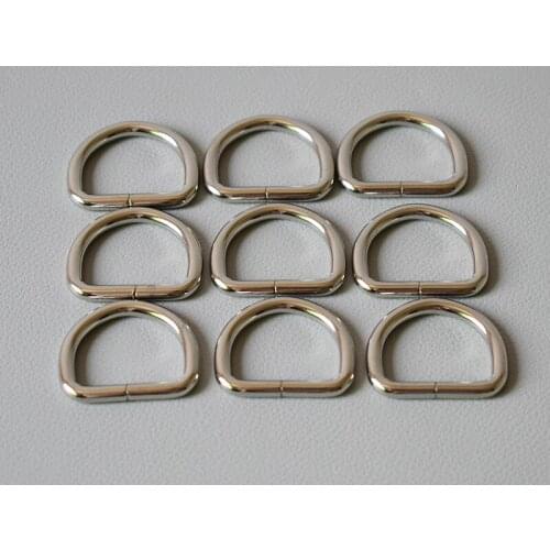 50 Pcs Silver D Ring Buckle Unwelded Semicircle Button 25mm Diy Backpacks Straps Bags Pet Collar Accessories Durable Metal