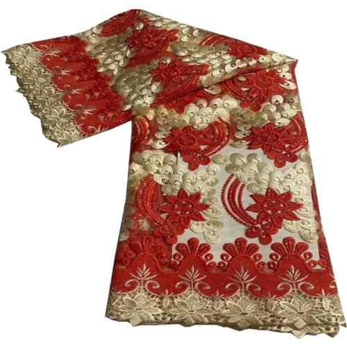 African Sequins Lace Fabric 2021 High Quality Lace Nigerian French Tulle Sequins Lace Fabric For Party Dress DF-130