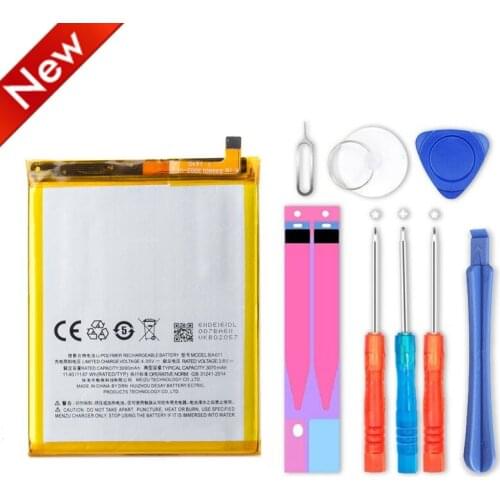 High Quality Original BA611 Battery Replacement 3070mAh Battery Parts For Meizu M5 M 5 Meizy Meilan 5 Smart Phone + Free Tools