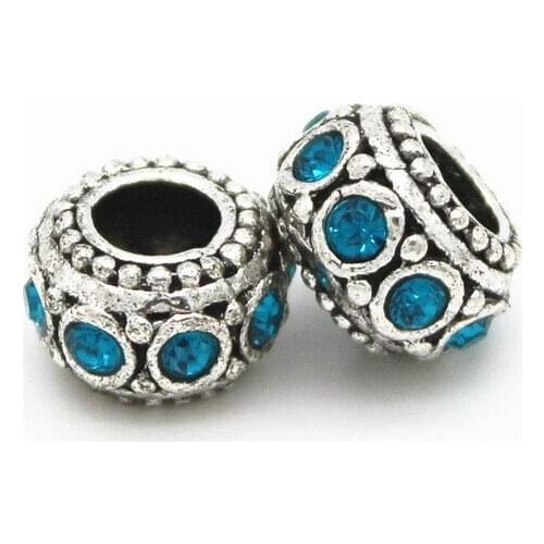 Free shipping 1Pc Silver Bead With A Line Of Crystal Charm Bead Fit Women Diy Pandora Snake Chain Bracelets & Bangles Jewelry