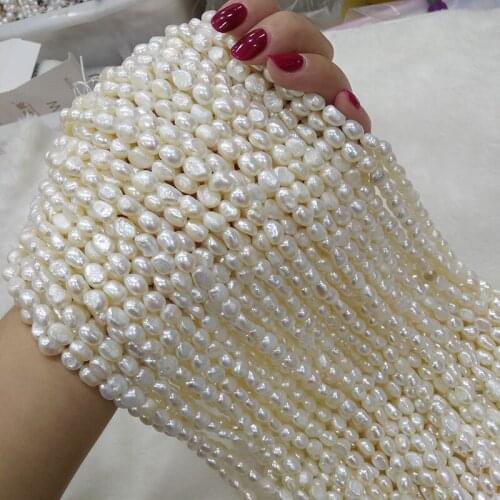 Natural Freshwater Pearl Beads Irregular Punch Charm Loose Beads for Jewelry Making DIY Necklace Bracelet Accessories 38cm