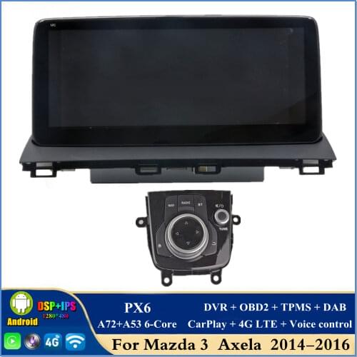 4gb+64gb PX6 10.25" Android 10 Car DVD GPS for Mazda 3 Axela 2013 2014 2015 2016 2017 2018 DSP Radio Bluetooth 5.0 WIFI CarPlay