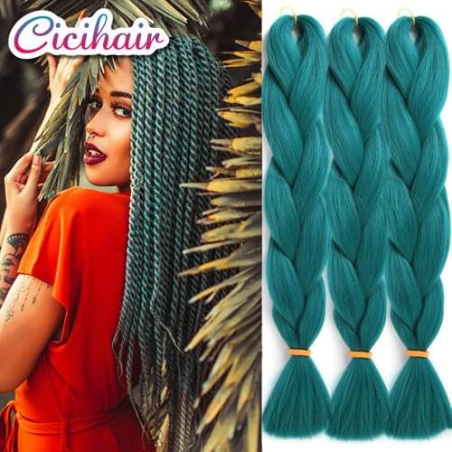 Cicihair 24"100G 3Packs Jumbo Braids Pure Color Ombre Yaki Texture Hair Extensions Synthetic Braiding Hair For Crochet Braid