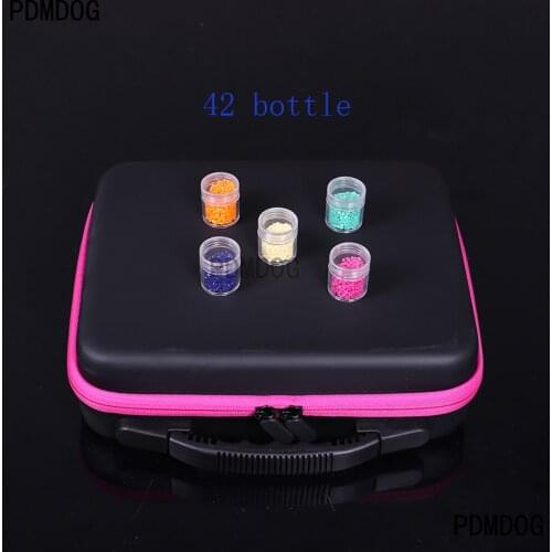 HOT 42 Bottles Diamond Painting Storage Box Bead Container Embroidery Handbag Rhinestone Case Organizer Diamond Embroidery Tool