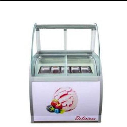 Commercial Desktop Curved ice cream display cabinet ice porridge freezer new 8 barrels / 10 boxes popsicle showcase