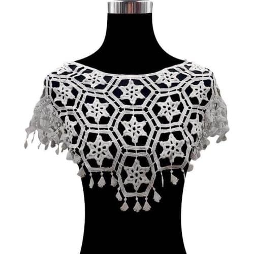 Beautiful Collar Lace Trim Decorative Lace Applique Neckline On Clothes Trimmings For Dress Guipure Garment Sewing Accessories