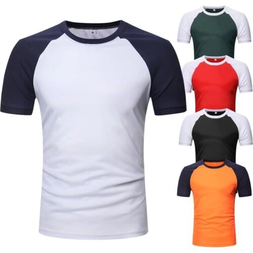 SWAGWHAT Cool Breathable Summer Mens T-shirt Fashion O-Neck Patchwork Short Sleeve T Shirt Male Casual Slim Fit Top Tees Shirt
