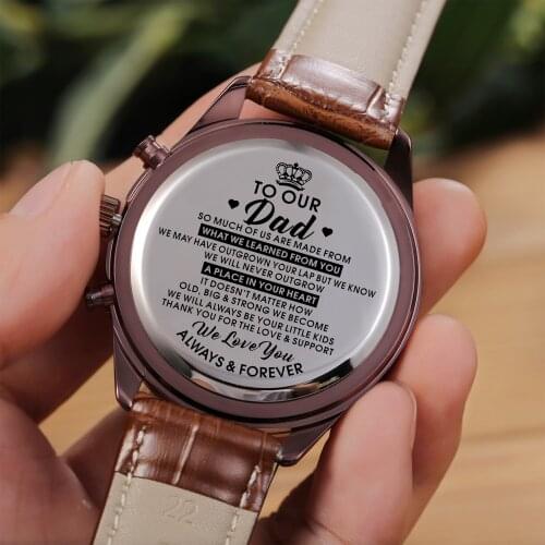 TO MY GREAT FATHER - THE BEST THING THAT EVER HAPPEND ENGRAVED WATERPROOF WATCH MEN WATCH BIRTHERDAY GIFT Christmas presents