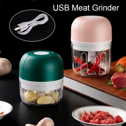 100/250ML USB Electric Meat Grinder Garlic Masher Wireless Garlic Mincer Vegetable Fruit Food Chopper Kitchen Tools Home Supply