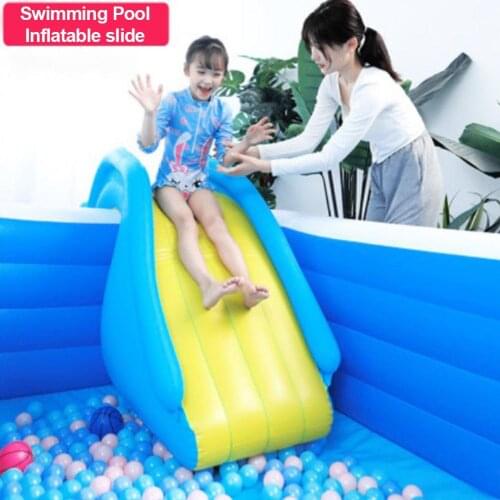 Inflatable Waterslide Wider Steps Joyful Summer Swimming Pool Supplies Slide Bouncer Kids Water Play Recreation Facility