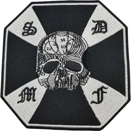 Black Skull Patch Custom Iron On Embroider T-Shirt Patches Clothing Decoration Applique Free Shipping Cloth Stickers Patches