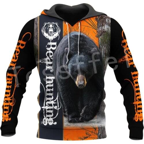 Tessffel Animal Hunter Bear Hunting Wild Beast NewFashion Autumn Long Sleeve Casual Streetwear 3DPrint Men/Women Zip/Hoodies A-5
