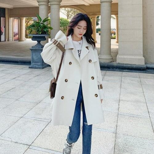 2021 Spring Autumn New Korean Fashion Tooling Jacket Womens Loose French Vintage All-Match Casual Windbreaker Coat Female L019