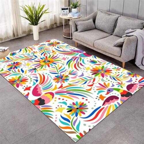 New Birds Large Carpets for Living Room Ornate Ethnic Play Floor Mat Colorful Area Rug Fashion Carpets