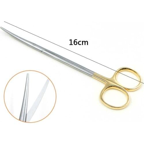 Ophthalmic stainless steel gold handle surgical scissors cosmetic plastic surgery instrument double eyelid tool 12.5/14.16cm