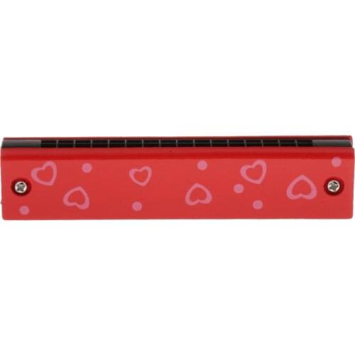 16-hole Mouth Organ Learning Toy Cartoon Painted Harmonicas Made of Wooden Preschool Toys Ability Trainning