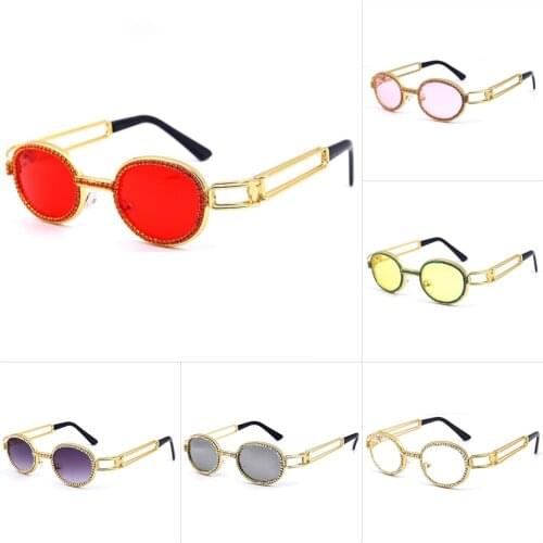 Diamond Rappers Glasses Iced Out Shinny Sunglasses Metal Frame PC Lens Glasses JW