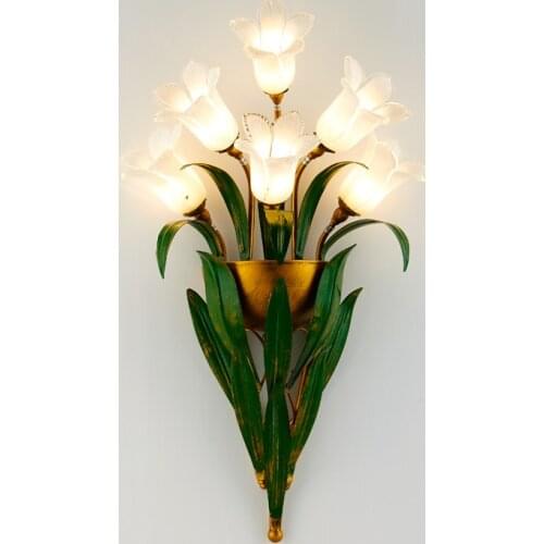 Hotel large led wall lamp glass shade wall fixture G4 Led mirror Light for Living Room Foyer Patio lamp Novelty led plant light