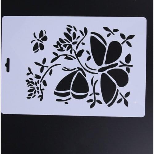 DIY Butterfly Dragonfly Plastic Spray Flower Cake Mold Strew Pad Stencil Duster Cupcake Fondant Baking Tool Moulds For Wedding