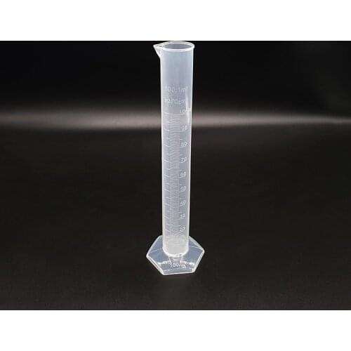 2pcs Plastic measuring cylinder,Capacity 100ml,Graduated Plastic Laboratory Cylinder