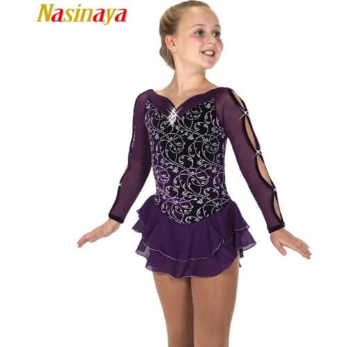 Nasinaya Figure Skating Dress Customized Competition Ice Skating Skirt for Girl Women Kids Patinaje Gymnastics Performance 295