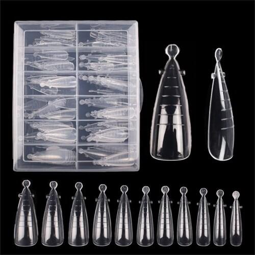 120pcs/pack Poly Nail Gel Quick Building Mold Tips Nail Dual Forms Finger Extension Nail Art UV Builder Easy Find Nail Tools