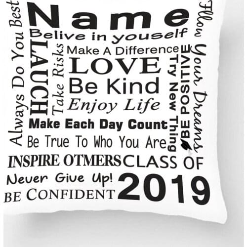 Custom Name Class Of 2019 Graduation Gift Pillow Throw Pillow Case Decorative Cushion Cover Pillowcase Customize Gift For Sofa