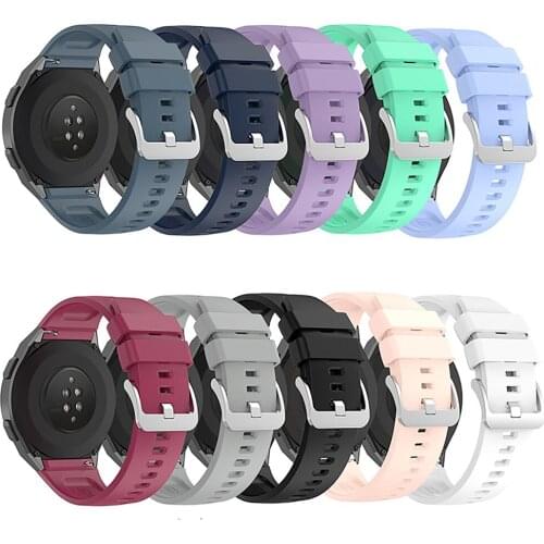 Steel Buckle Silicone Watch Band Wristwatch Band Strap Bracelet Belt for Huawei Watch GT 2e Smartwatch Unisex