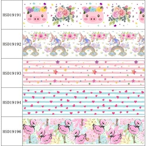 22MM 25MM 38MM 50MM 75mm Printed Pattern on Grosgrain Ribbon for diy ribbon