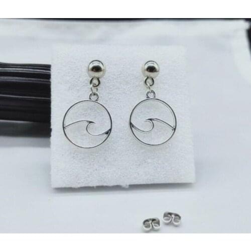 Ex1214 Korean version fashion simple 8mm ball needle Geometric circle Wave studs earrings summer Womens jewelry accessories
