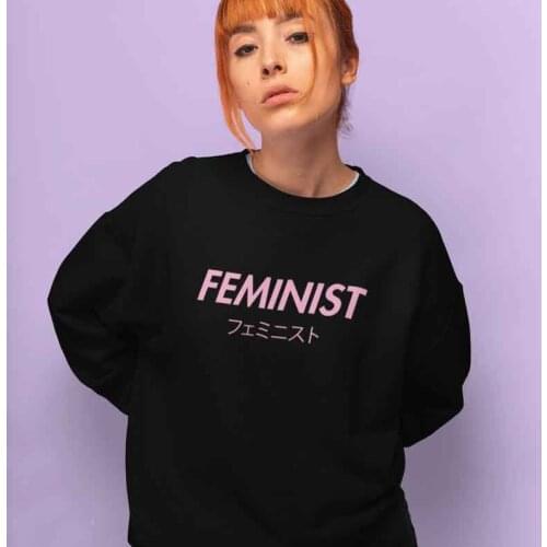 Skuggnas New Arrival Feminist Cute Tumblr Sweatshirt Long Sleeve Fashion Jumper Crew Neck Sweatshirt Hipster Casual Tops