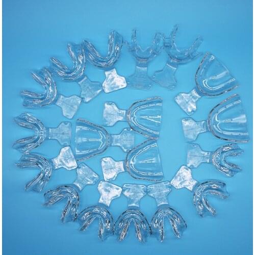 Dental Edentulous Jaw Tray Disposable Plastic Small Medium Large Autoclavable Perforated Toothless Impression Trays Set