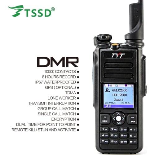TYT MD-2017 with GPS Dual Band Tier I & II DMR/Analog Radio 136-174MHz/400-480MHz with Program Cable