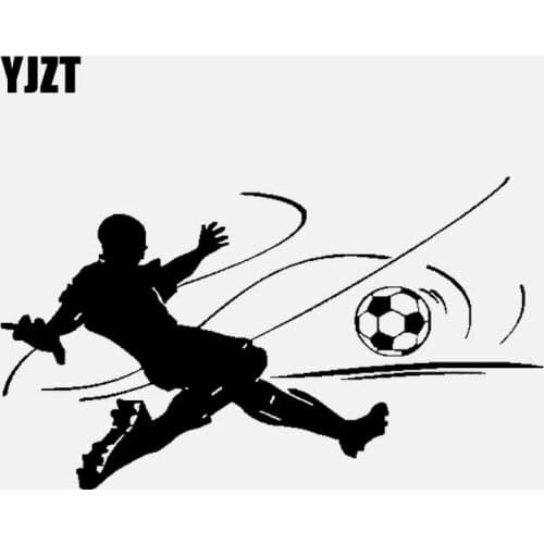 YJZT 15.3CM*8.8CM Football Player Soccer Sport Game Car Sticker Vinyl Decal Black/Silver C3-1661