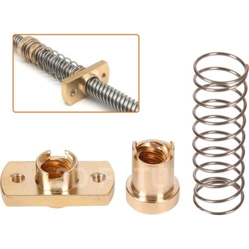 1pcs*anti-back lash TR8 lead screw brass nut for upgrade CR-10/Tornado and clone 3D printer anti backlash Spring Loaded nut