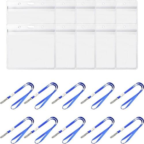 10pcs Premium Vaccination Card Protector 3x4" in for Immunization Record or 4x3 Horizontal Badge ID Name Tag