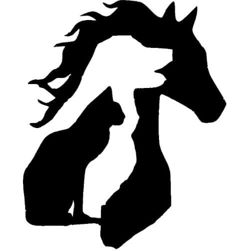 12.5*15.3CM ANIMAL LOVER Horse Dog Cat Car Sticker Vinyl Decal Funny Cartoon Car Accessories for Lada sticker