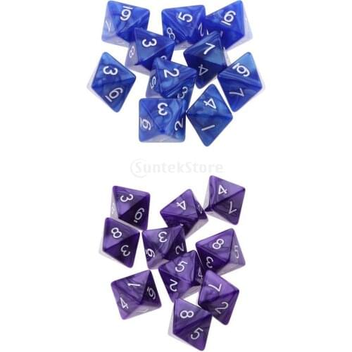 20pcs 8-Sided D8 Dices for D&D Dungeons & Dragons Roleplaying Game RPG Accessory Purple Blue