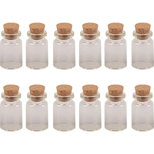 22*35*12.5mm 6ml Transparent Glass Bottles with Corks Mini Jars Vials Small Cute Bottles 6ml 100pcs Free Shipping