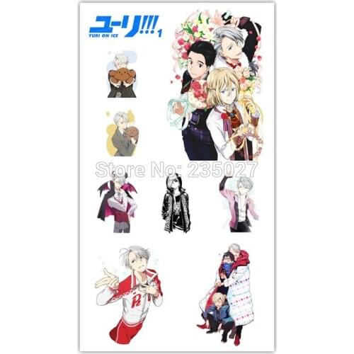 30 sheets/lot YURI!!! on ICE Tattoo Stickers Children Tattoos Paper For Kids Body Gift