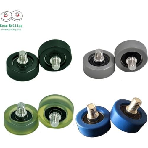 32x12-M8x10 PU material sliding rollers/wheels with screw ,Plastic-coated 608ZZ bearing with 304 stainless steel M8X10 screw